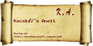 Kecskés Anett névjegykártya