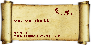 Kecskés Anett névjegykártya