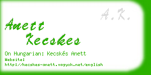 anett kecskes business card