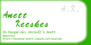 anett kecskes business card
